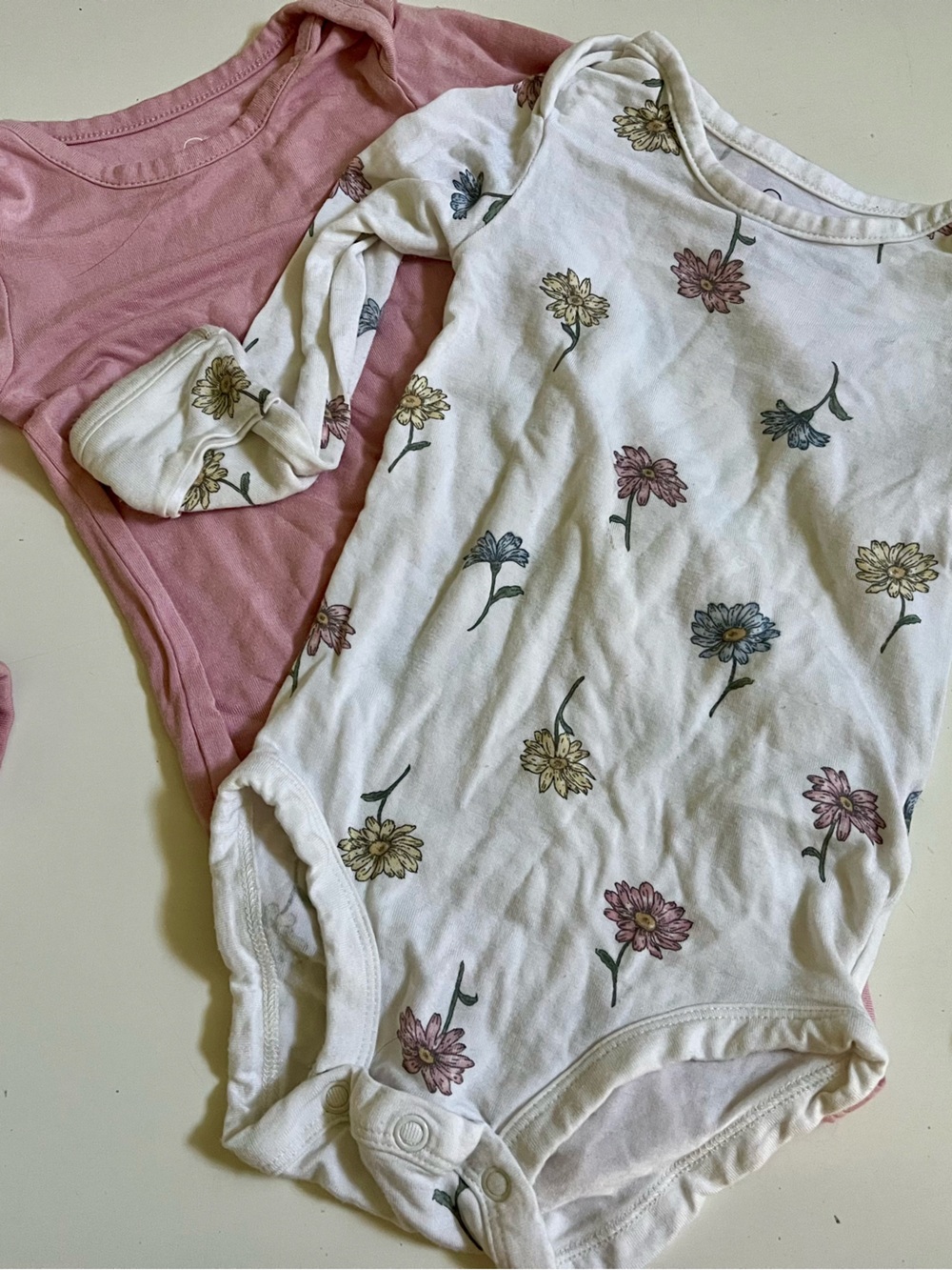 Carter's PurelySoft Baby Bodysuits- pink and floral